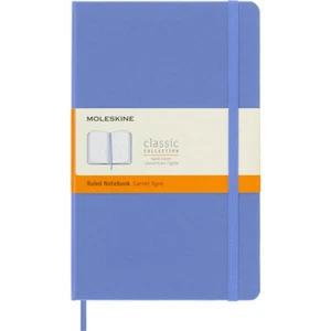 Moleskine Classic Notebook Hydrangea Blue Large Hardcover Ruled Elastic Closure - Picture 1 of 8
