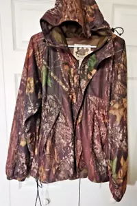 Cabela's Mens Herter's Zip Up Hoodie Camo Hiking Jacket Sz L Mossy Oak Breakup - Picture 1 of 7