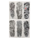  6 Sheets Halloween Tattoo Stickers Shoulder Removable Body Sleeve