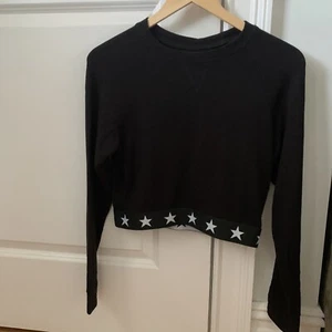 Katies J NYC black Girls M sweatshirt star band at waist very gently used - Picture 1 of 3