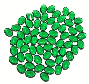 Avvolgicavo ovale cromato diopside sfaccettato creato in laboratorio lotto 10 pezzi 3x10x14 mm - Foto 1 di 3