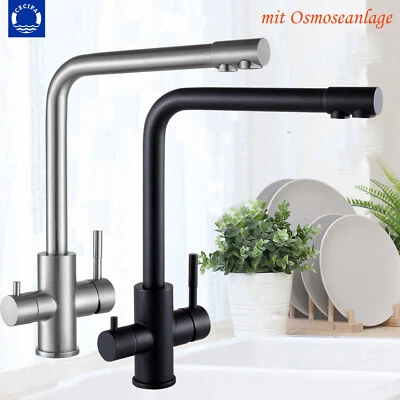 CECIPA MAX Küchenarmatur 3 Wege Wasserhahn Wasserfilter Trinkwasserhahn Osmose Edelstahl