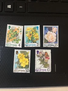 ISLE of MAN Used Stamps 1998 Flower Definitives Part 3 4p to £1 - 5 values used - Picture 1 of 3