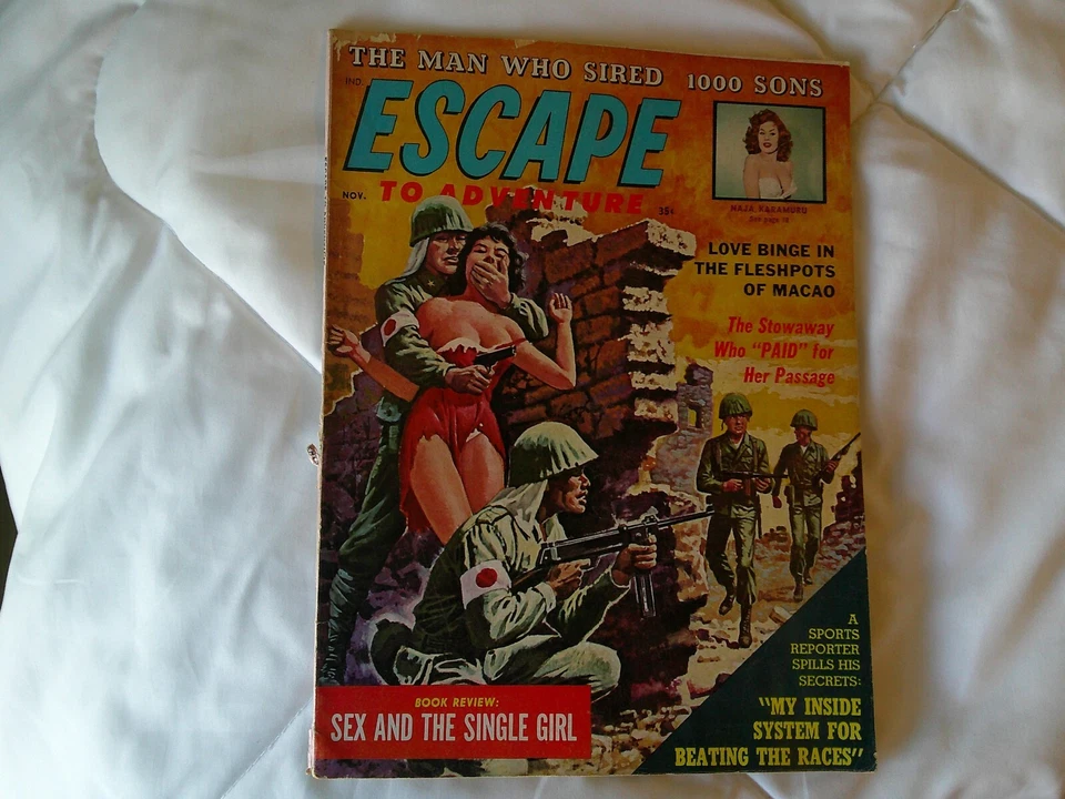 Mans ESCAPE TO ADVENTURE Pulp Magazine Nov.,1962 Cheesecake Pinups Revenge Vol 5 - Image 1 of 2