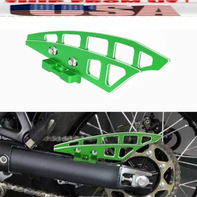 Protector de cubierta de cadena trasero CNC verde EE. UU. para Kawasaki KLR650 2008-2018 Foto 1 de 4