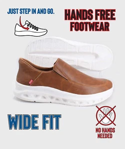 D555 Duke Big dunkelbraune Herrenschuhe Slipper breite Passform Größe 12 13 14 15 - Bild 1 von 3