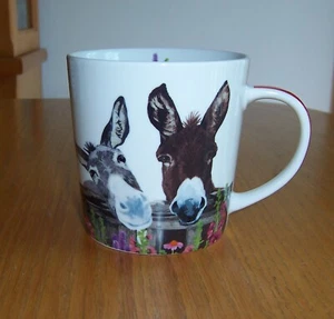PPD Two Can Art Donkeys 15oz Porcelain Coffee Mug Cup Mint Condition! - Picture 1 of 8