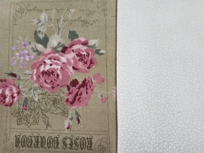 Lote (2) 3 Yardas Cortes LIBRO DE TEXTO ROSA NOTICIAS Tostado SPRIGS Marfil Tonal Tela Algodón Foto 1 de 4