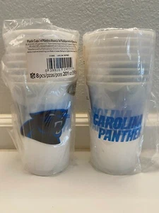 Lot of 2 sets Carolina Panthers NFL Pro Football Party 20 oz. Plastic Cups 16 ct - Picture 1 of 2