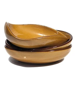 Danish Pottery Mid Century Modern Bowls x 3 Denmark Brown Triangle Vintage - Picture 1 of 17