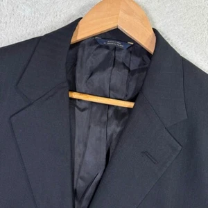 Brooks Brothers 1818 Fitzgerald SaXXon Wool Suit Jacket Men 39R Navy Herringbone - Picture 1 of 14