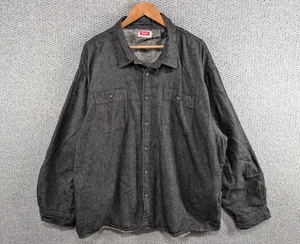 WRANGLER Men's Heather Black Sherpa Faux Lined Worker Button Shirt Jacket 3XL - Picture 1 of 12