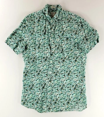 J Crew 100% Linen Classic Button Down Short Sleeve Shirt Floral Mens M Tall - Image 1 of 4