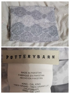 Pottery Barn King Duvet Cover Chambray Blue,  Cotton, 108x92" - Image 1 of 4