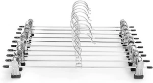 Pants & Skirt Hangers with Adjustable Non-Slip Clips - Space Saving Metal - Picture 1 of 7