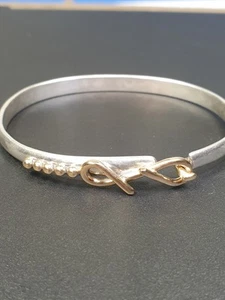 Sonya Sterling Silver & 14K Gold St. Croix Hook 5MM Cuff Bracelet 6.5" - Picture 1 of 13