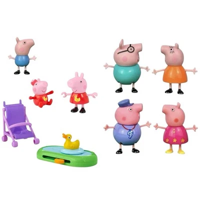 Rare Peppa Pig Fam 7 Figures Set: Baby Evie & Granny Pig & Grandpa Pig & Core 4 - Image 1 of 4