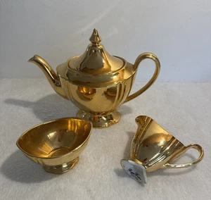 Tetera Royal Winton Grimwades Edad de Oro azucarero y jarra de leche de colección * LEER * - Imagen 1 de 24