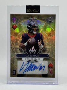 CJ Stroud 2023 Wild Card 5 Card Draw Stacked Deck King Of Hearts 1/1 RC Auto - Picture 1 of 2