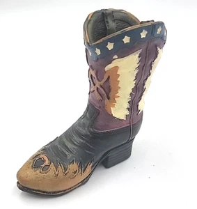 Southwestern Reflection Collection Western Cowboy Boot Resin Folk Art Decor - Picture 1 of 15