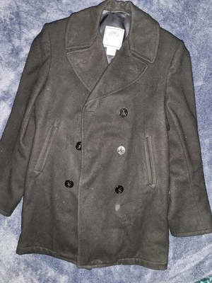 DSCP QUARTERDECK COLLECTION US NAVY Enlisted Pea Coat Jacket Black Size 40L - Image 1 of 4