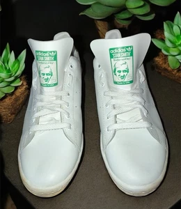 80's Adidas Stan Smith White / Green Sneakers Women's Shoe Size 10 USA MADE - Picture 1 of 18