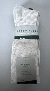 Perry Ellis MEN'S SOCKS 5-Pack Ribbed Crew Dress/Casual Socks Multicolor 7-12 - Picture 1 of 2