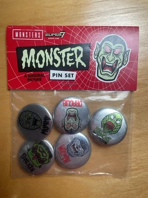 Juego de 7 prendedores Universal Monsters Frankenstein Creature Black Lagoon Foto 1 de 4