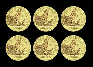 2013 P+D Native American Sacagawea Set ~ Random Pos ~ 6 Coins from US Mint Rolls - Picture 1 of 2