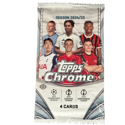2024/25 Topps Chrome UEFA Club Competitions - 1 Booster Pack (4 carte)