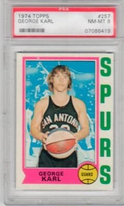 1974-75 Topps #257 George Karl HOF RC Rookie San Antonio Spurs PSA 8 - Picture 1 of 1