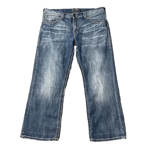 Silver Jeans Baggy Fit Mens Jeans 38x29 Gordie Thick Stitch Relaxed Distressed - Picture 1 of 17