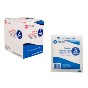 Dynarex Self-Adhering Gauze Pad,12 Ply, Sterile, 3" x 3" - Picture 1 of 1