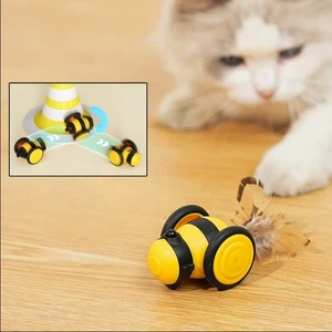 Electric Cat Car toy Cute Bee Running Kitten Pet Toys Interactive Moving Teaser