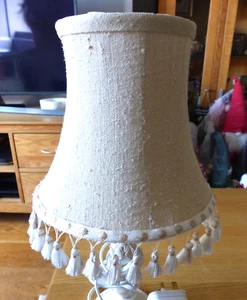 Beautiful Light Taupe Laura Ashley Table Lampshade with Tassles Superb - Picture 1 of 7