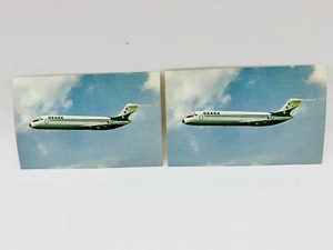 Set of 2 Ozark Airlines DC-9 Jet McDonnell Douglas Postcards (NEW) Vintage - Picture 1 of 3