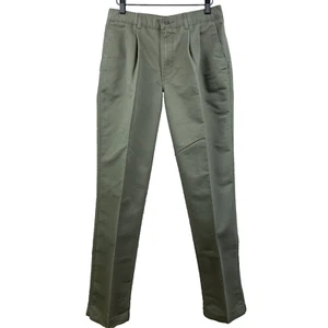 LEE Chino Pants Men's Size 30 x 32 Olive Pleated Front Vintage Office School Dad - Picture 1 of 16