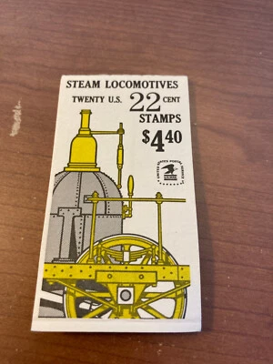 U.S. BOOKLET OF 20 SCOTT #BK163 1987 22ct STEAM LOCOMOTIVES MINT - Image 1 of 4