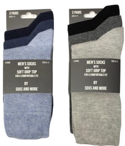 *** 6 PAIRS *** MENS LOOSE SOFT GRIP TOP COMFORT FIT SOCKS BY SOXS AND MORE - Picture 1 of 6