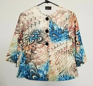 Andria Lieu Collection Womens XS Zara Jacket 3/4 Sleeve Multi-Color 3 Button Top - Picture 1 of 7