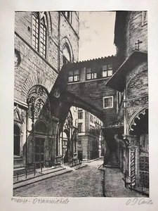 CHIESA ORSANMICHELE,Florence/Firenze Signed GIUSEPPE MARIO D’AMICO Silk Print - Picture 1 of 7