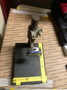 used FINN small granite surface plate with 1" TECLOCK drop indicator .001" - Picture 1 of 6