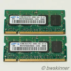 2x 512MB 2Rx16 PC2-4200S-444 Samsung RAM Modules. M470T6554BZ0. 1GB. - Picture 1 of 2