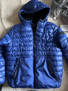 NWOT Kenneth Cole Fleece Interior Men’s Blue Puffer Jacket Size Large - Picture 1 of 7
