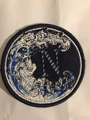 Wave with Letter N Sew On Patch Appliqué Diameter 7.5 cm - Image 1 of 4