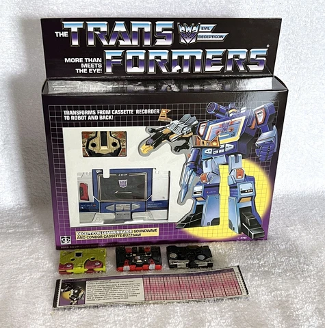 G1 1984 SOUNDWAVE BOXED • 100% COMPLETE • 4 CASSETTES & EXTRAS • G1 TRANSFORMERS Cover