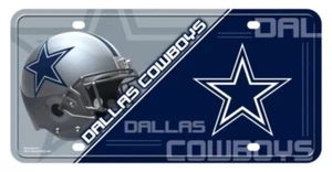 Dallas Cowboys Split Design Metal License Plate 6” X 12” Auto Tag Fan Gift - Picture 1 of 1
