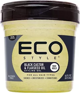 ECO Style Gel Black Castor & Flaxseed Oil Alcohol Free | Max Hold 32oz - Picture 1 of 3