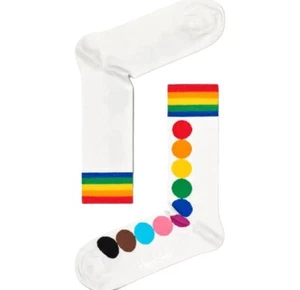 HAPPY SOCKS Boy's White Pride Organic Cotton 6 Pairs Set Socks 7-9 years NWT - Picture 1 of 1