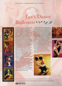 #747 37c Let's Dance/Bailemos Stamps #3939-3942 USPS Commemorative Stamp Panel - Picture 1 of 1